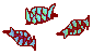 (image id:) a mostly black photo with a silhouette of three dogs. all you can see is their teeth and glowing red eyes. (end id.)